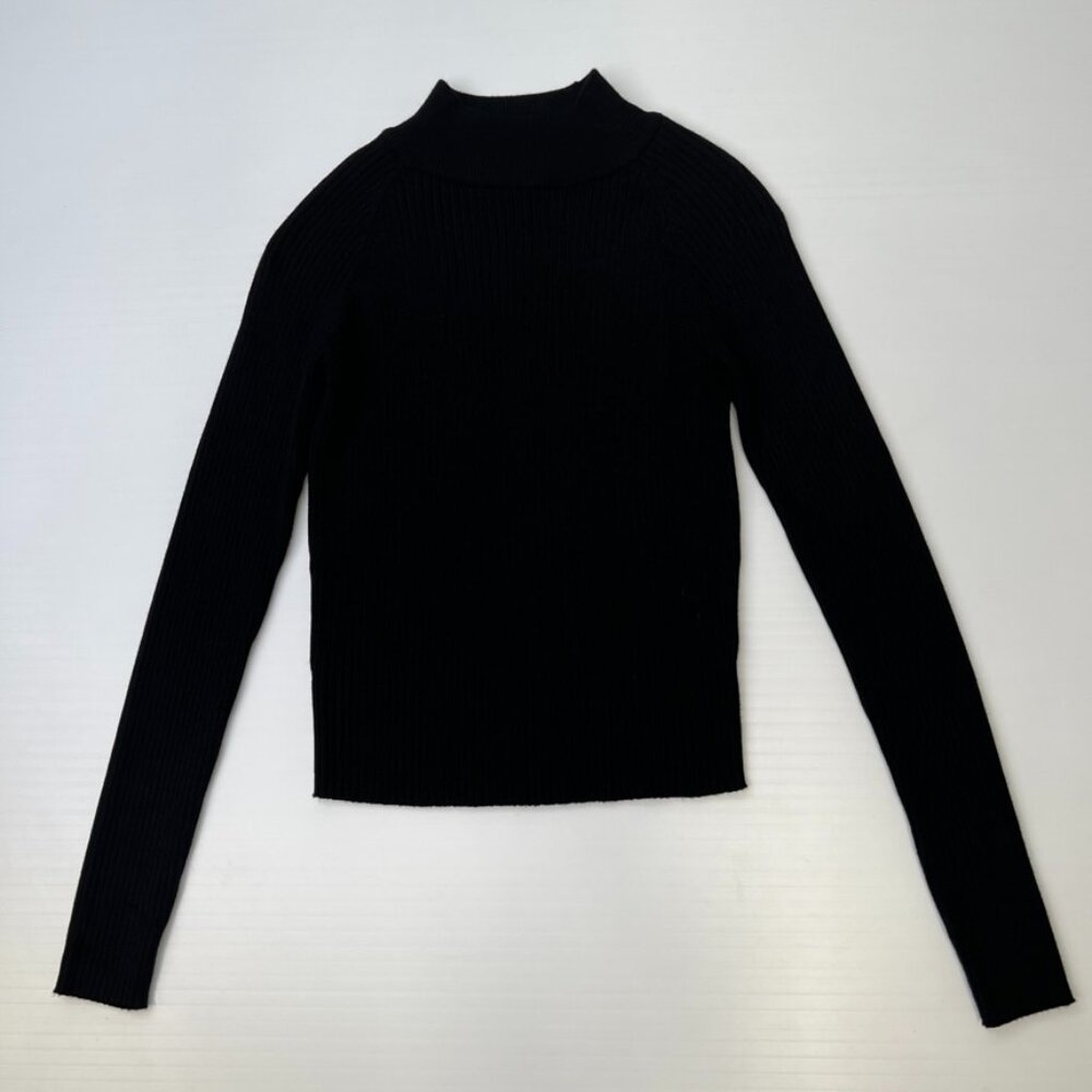 Closet Space Sweater Women Medium Ribbed Knit Mock Neck Crop Top Party Core Ex
